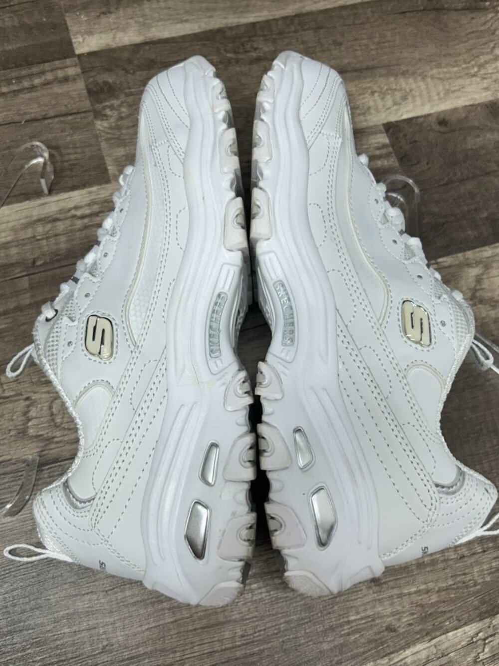 Skechers Womens D Lites Size 9.5 Shoes White Fresh Start 11931 Casual Sneakers - Picture 6 of 9